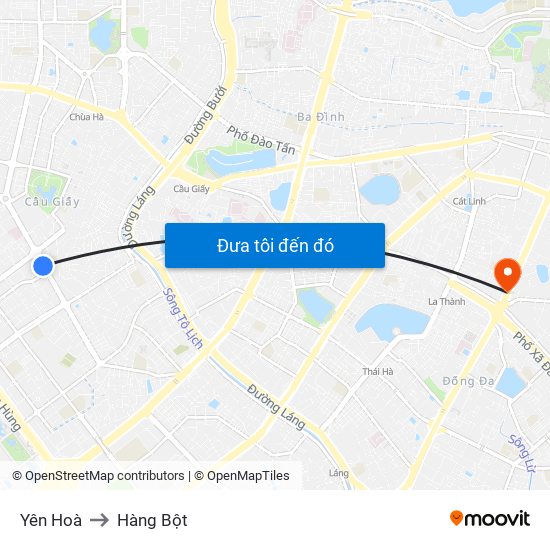 Yên Hoà to Hàng Bột map