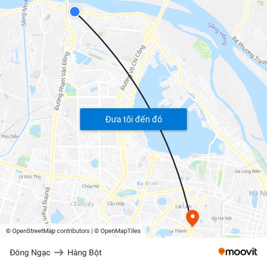 Đông Ngạc to Hàng Bột map