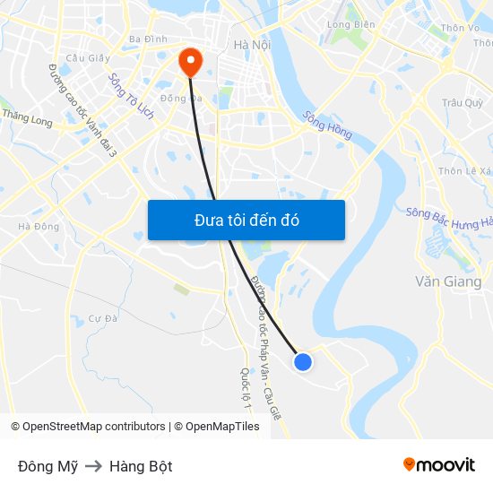 Đông Mỹ to Hàng Bột map