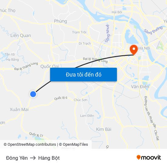 Đông Yên to Hàng Bột map