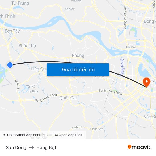 Sơn Đông to Hàng Bột map