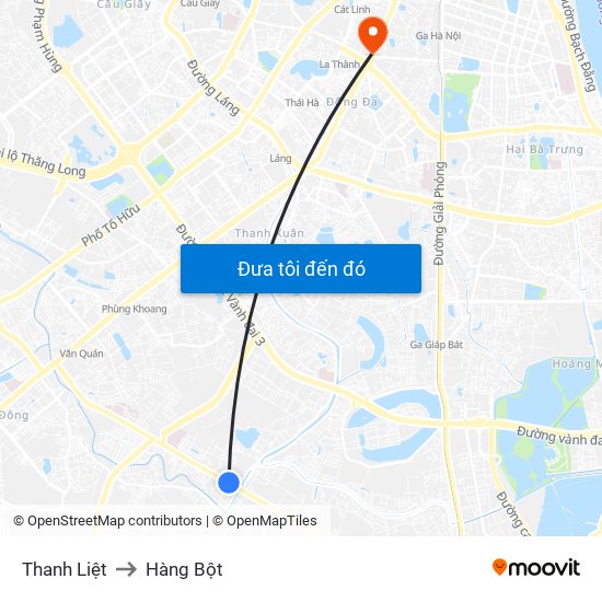Thanh Liệt to Hàng Bột map