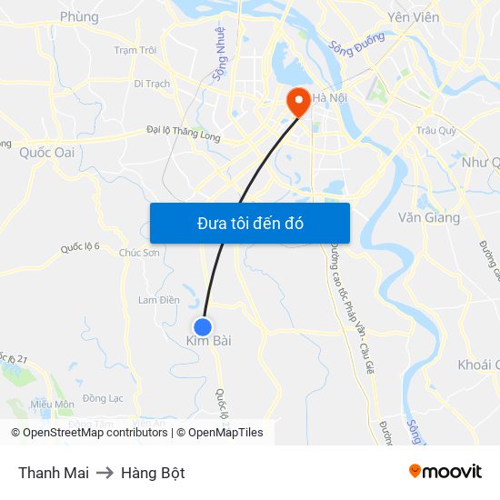 Thanh Mai to Hàng Bột map