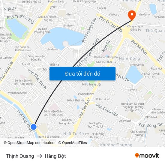 Thịnh Quang to Hàng Bột map