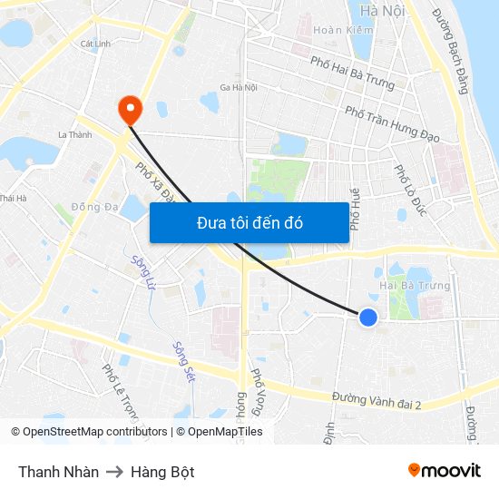 Thanh Nhàn to Hàng Bột map