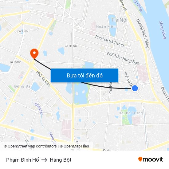 Phạm Đình Hổ to Hàng Bột map