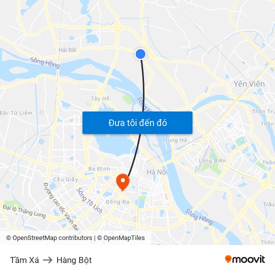 Tầm Xá to Hàng Bột map