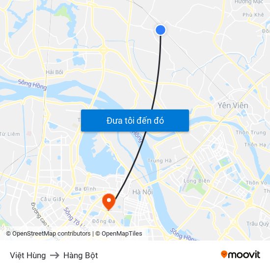 Việt Hùng to Hàng Bột map