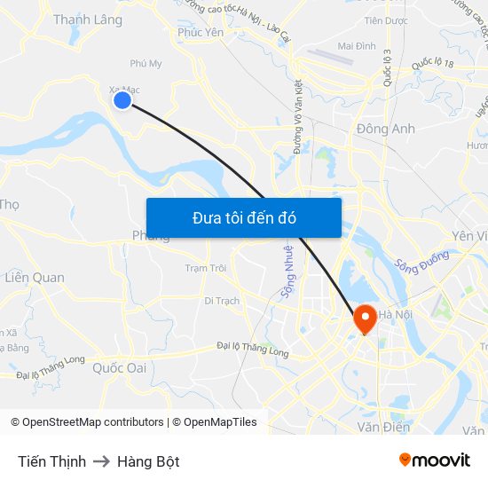 Tiến Thịnh to Hàng Bột map