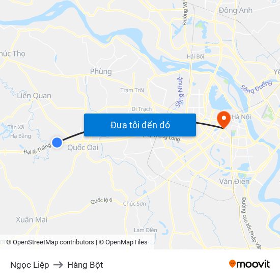 Ngọc Liệp to Hàng Bột map