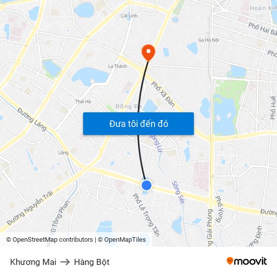 Khương Mai to Hàng Bột map