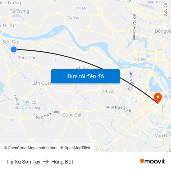 Thị Xã Sơn Tây to Hàng Bột map