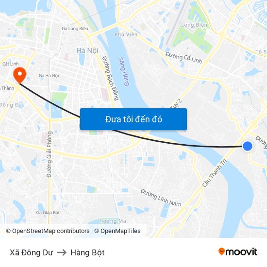 Xã Đông Dư to Hàng Bột map