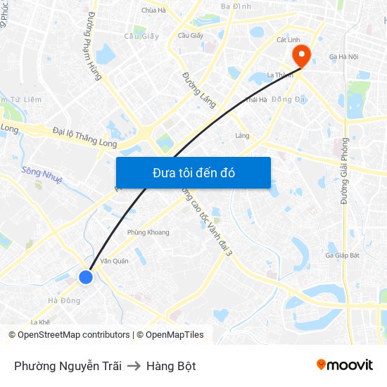 Phường Nguyễn Trãi to Hàng Bột map
