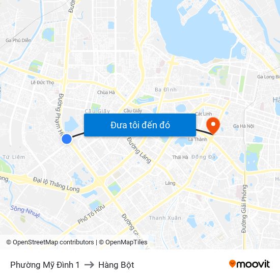 Phường Mỹ Đình 1 to Hàng Bột map