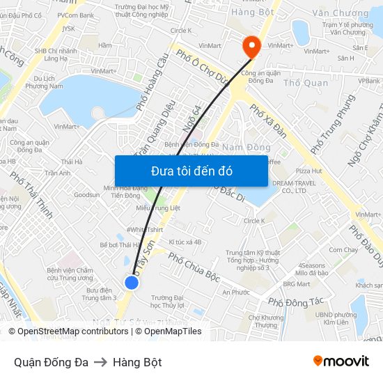 Quận Đống Đa to Hàng Bột map