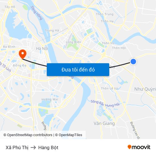 Xã Phú Thị to Hàng Bột map