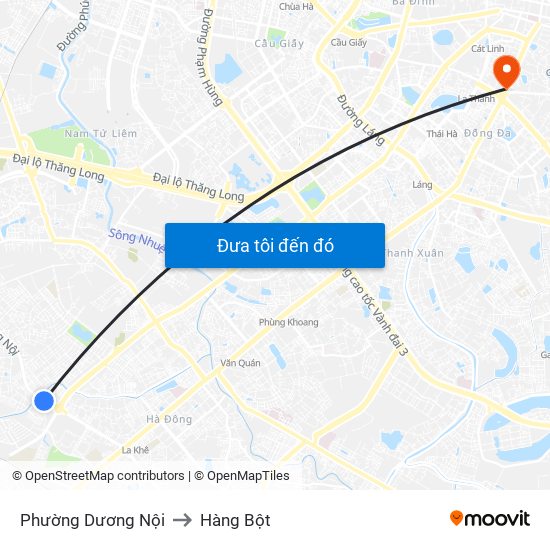 Phường Dương Nội to Hàng Bột map