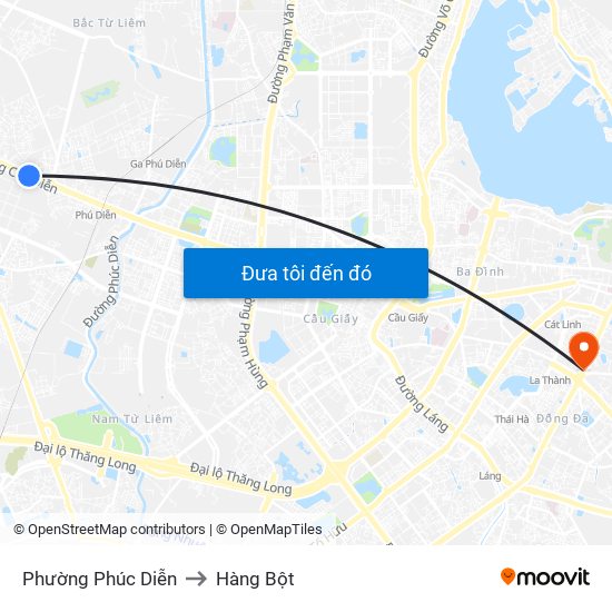 Phường Phúc Diễn to Hàng Bột map