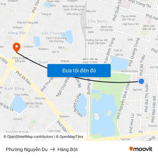 Phường Nguyễn Du to Hàng Bột map