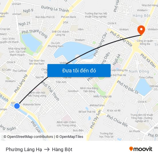 Phường Láng Hạ to Hàng Bột map