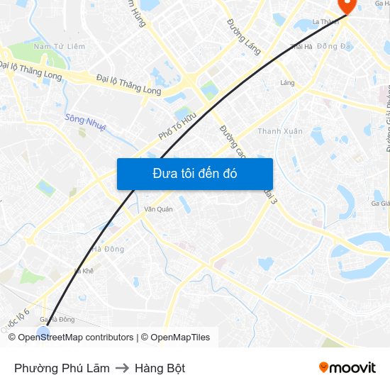 Phường Phú Lãm to Hàng Bột map