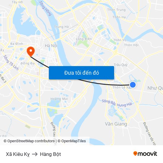 Xã Kiêu Kỵ to Hàng Bột map