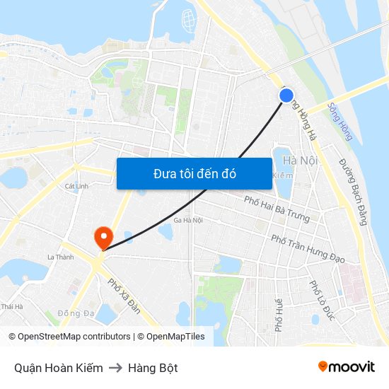 Quận Hoàn Kiếm to Hàng Bột map