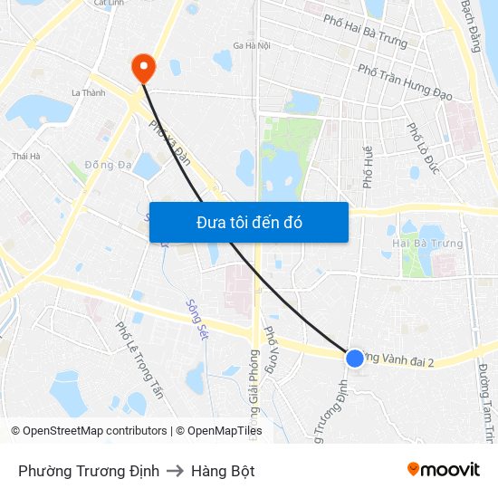 Phường Trương Định to Hàng Bột map