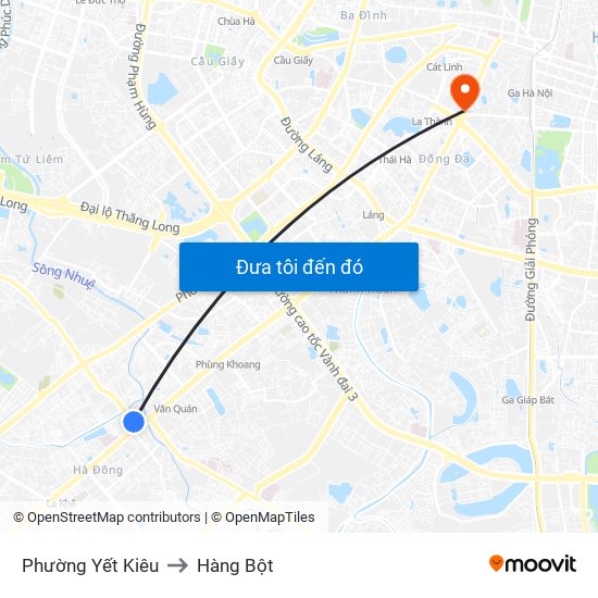 Phường Yết Kiêu to Hàng Bột map