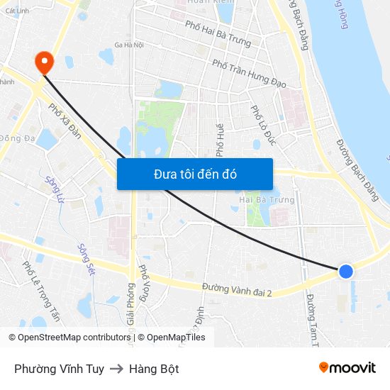 Phường Vĩnh Tuy to Hàng Bột map