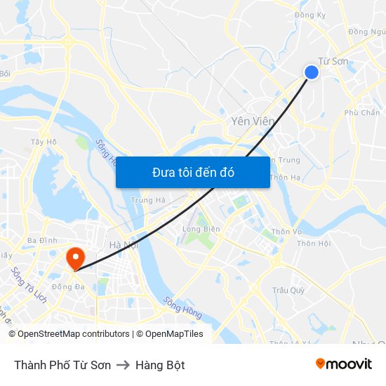 Thành Phố Từ Sơn to Hàng Bột map