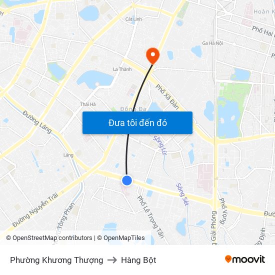 Phường Khương Thượng to Hàng Bột map