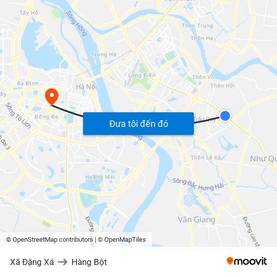 Xã Đặng Xá to Hàng Bột map