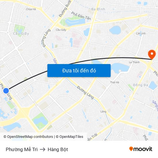 Phường Mễ Trì to Hàng Bột map