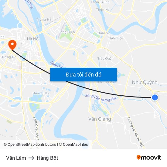 Văn Lâm to Hàng Bột map