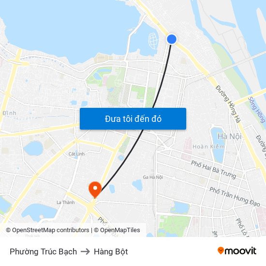 Phường Trúc Bạch to Hàng Bột map