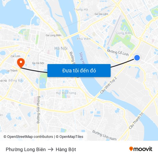 Phường Long Biên to Hàng Bột map