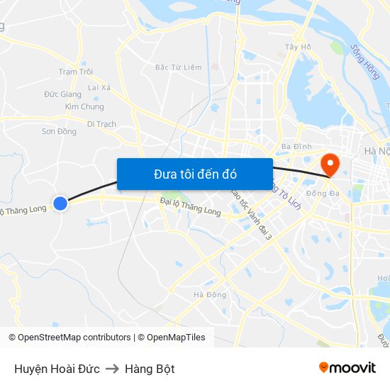 Huyện Hoài Đức to Hàng Bột map