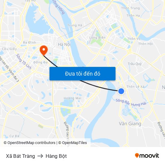 Xã Bát Tràng to Hàng Bột map