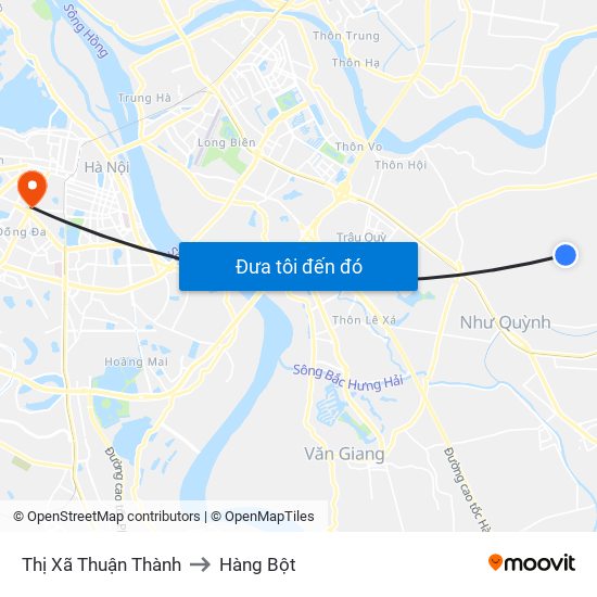 Thị Xã Thuận Thành to Hàng Bột map