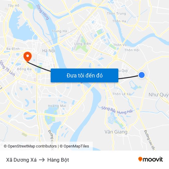 Xã Dương Xá to Hàng Bột map