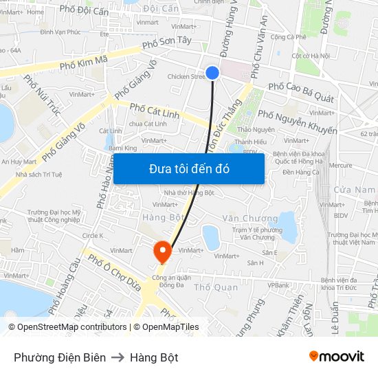 Phường Điện Biên to Hàng Bột map