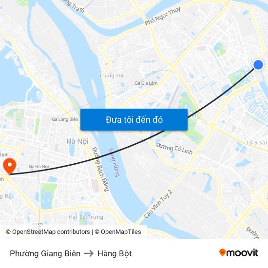 Phường Giang Biên to Hàng Bột map