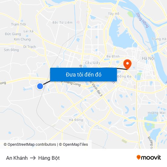 An Khánh to Hàng Bột map