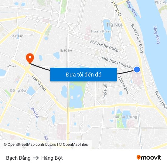 Bạch Đằng to Hàng Bột map