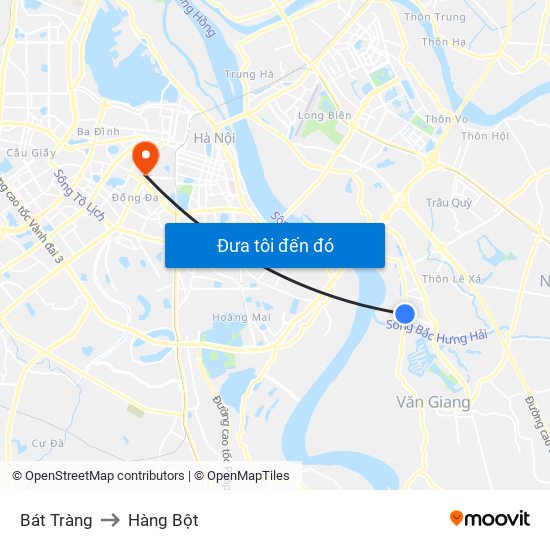 Bát Tràng to Hàng Bột map