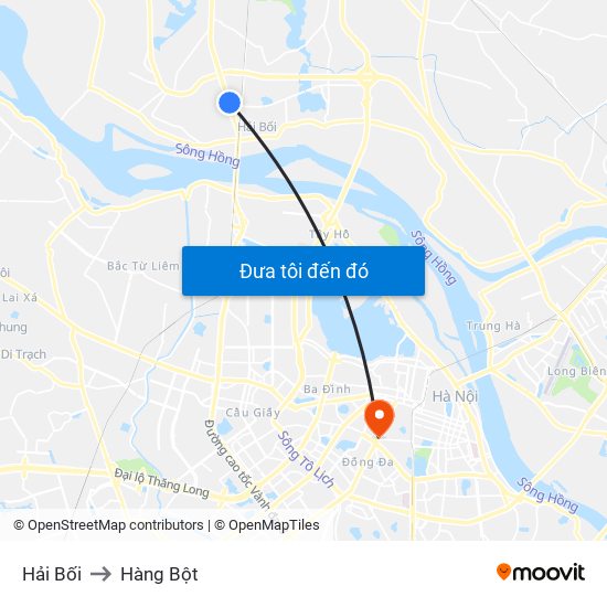 Hải Bối to Hàng Bột map