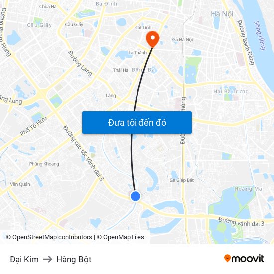 Đại Kim to Hàng Bột map