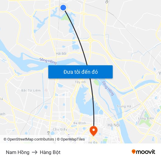 Nam Hồng to Hàng Bột map